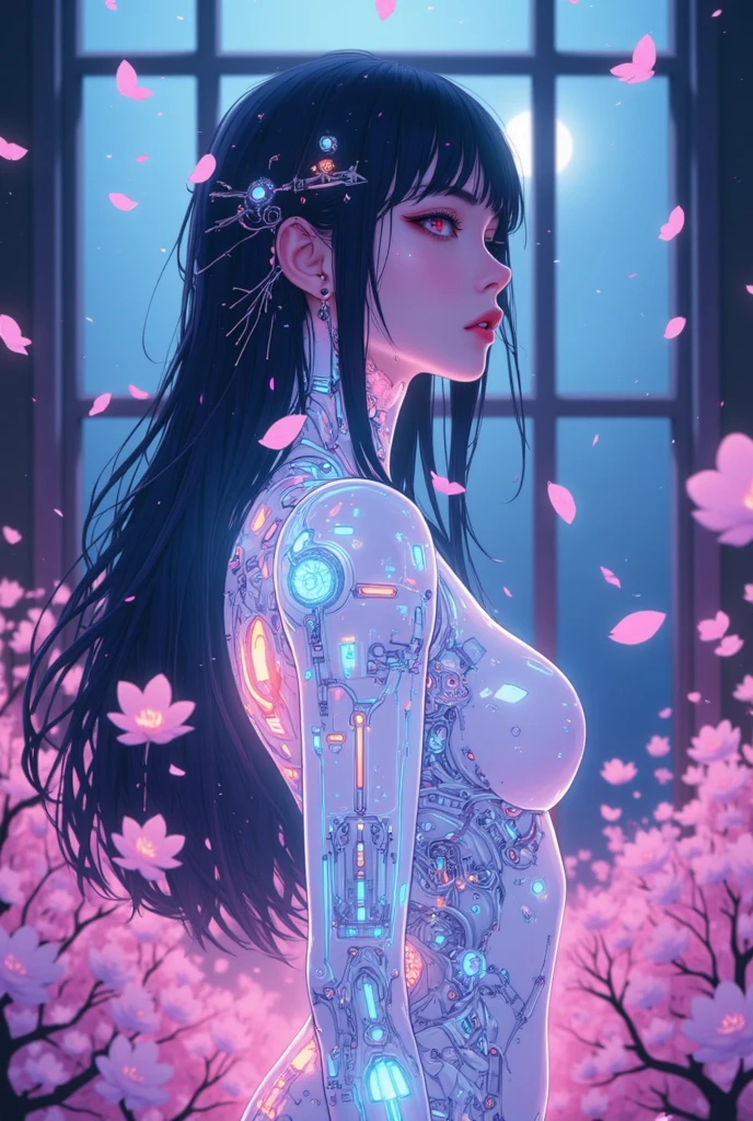 (La best quality,high resolution,Ultra Detailed,Practical),Selena Gomez es un robot con una planta en la cabeza, (Friendly robot girl with flowers and plants :1.4) , Humanoid Woman Portrait, Beautiful white robot girl, Portrait of a robot woman, (Robotic vegetables mechanical leaves :1.4) , Portrait of a futuristic robot, (hermosa chica robot white :1.4) , Android woman portrait, Beautiful female robot, Beautiful and attractive woman, (Cyberpunk in the cyborg foliage :1.4) , (Perfect Woman), More detailed 8K.Unreal Engine:1.4,Ultra HD,La best quality:1.4, Realistic:1.4, Texture:1.4, masterpiece:1.8,masterpiece, best quality,Object Object], (Facial features are detailed:1.3),(Correct proportions),(Beautiful blue eyes:1.4 ),  (Cowboy pose),(Ruined dungeon ruins background:1.4 ), (Perfect anatomical structure :1.4),(Surface details :1.4), ( movie lighting :1.4), (动态Cowboy pose), (Selena Gomez V2.1), (Selena Gomez :1.4), Mechanical vertebrae attached to the back, Cervical spine mechanical fixation in the neck, Wires and cables connected to the head, Neon Genesis Evangelion, Small bright LED light, (Cyborg plastic transparent white mechanical:1.4) huge , Crazy breast swelling, Chest larger than shoulder blades, Big breasts and thin waist，(huge breasts:1.2)，Hydrated skin（（rogue））（（非常huge乳房）），（（Grooves reveal original skin））