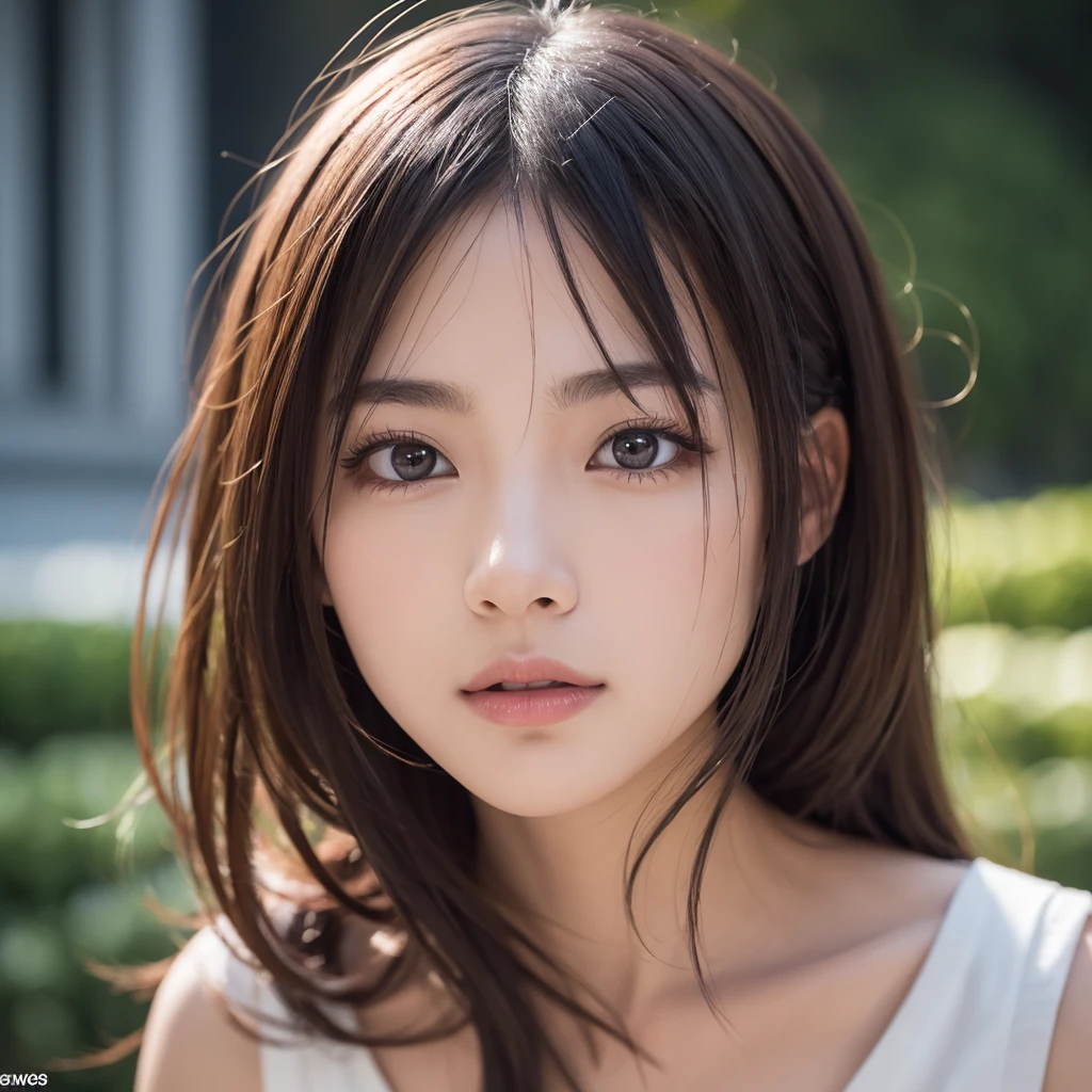 (masterpiece:1.3), (Photorealistic, RAW Photos, Highest quality: 1.4), Skinny Japanese woman, 23 years old, (One Girl), (A vivid face), Detailed face, Detailed eye resolution, (Brown hair, Fluttering Hair、Show your forehead、Long Hair:1.3), (Realistic Skin), (Black camisole), Ultra-high resolution, Surreal, High definition, freckles、Small breasts、Cleavage