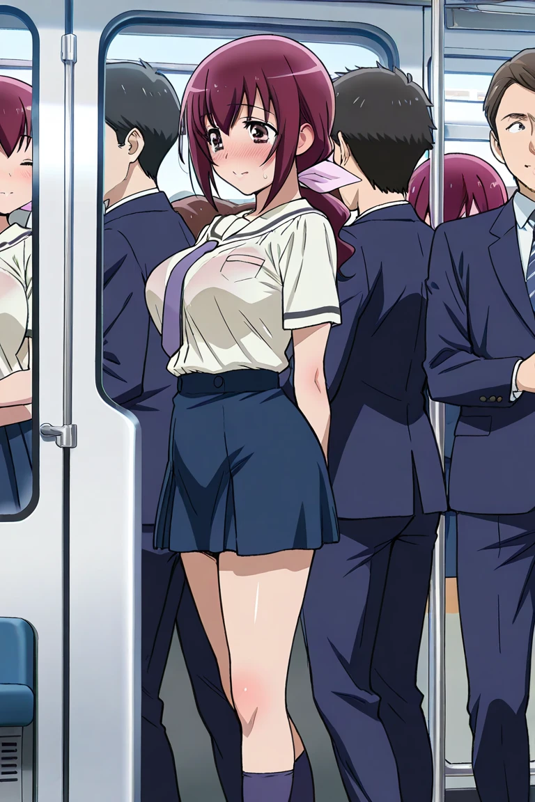 (Affirmative prompts)
(1 girl)++, (masterpiece)+++, (highest quality)+++, (Super cute)+++, lovelive!, Anime Color, , tears, (vapor)+++ , Being abused ,feigned ignorance, wearing blazer whiteshirt ,Check skirt , (Roll up your shirt), Bra is out of place ,arched back, Crowded train, (Many men standing behind a girl )++, Dynamic pose, Dynamic hand movements, (Grab your chest)+++, A man grabs a woman's arm , (Hands frying), (Floating Hand), (Grab from behind), The image shown is、Generated in stable diffusion。 ✧ (*´ `*) ✧ ° The prompt is:. To get your favorite images、You may need to generate multiple images at once。.Panty shot、Brasilia、erotic、Molester、Maki Nishikino
