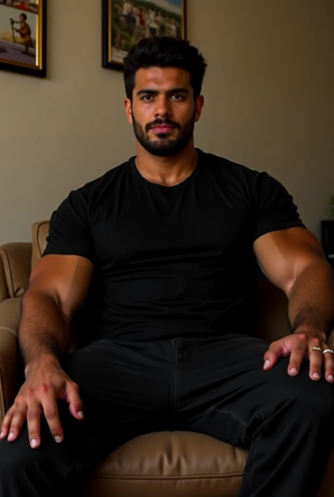 South asian male, long hair , shirtless body, and wearing soccer shorts and underneath long black leggings, super sexy, bug erection bulge