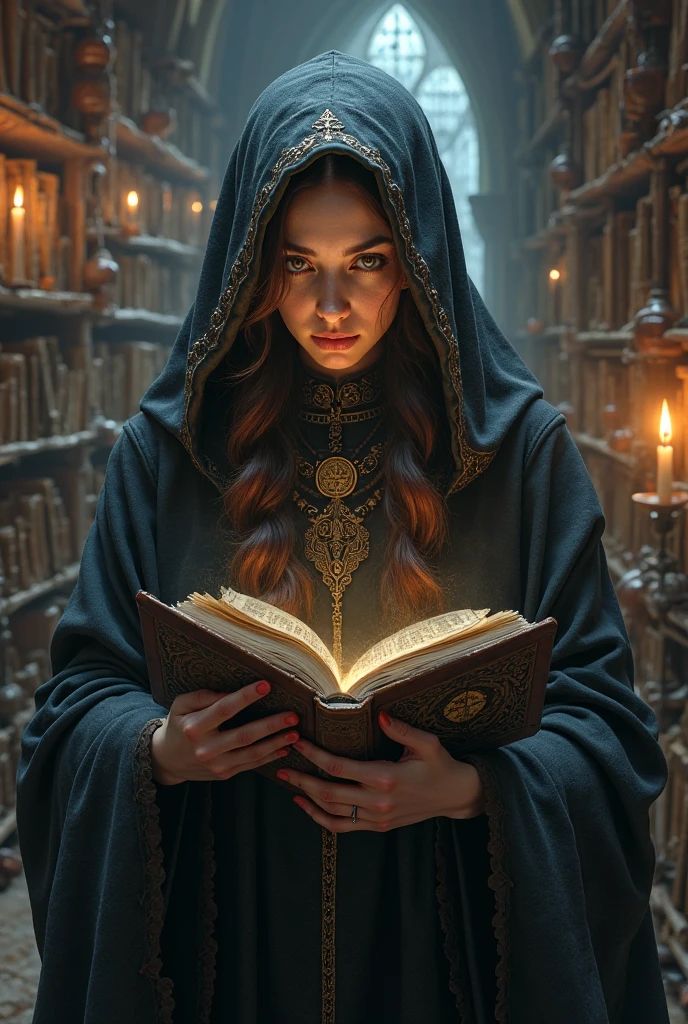 The witch, feeling cornered and surrounded by the power of the master witches, decided to resort to ancient mystical protections forgotten by time. Amid the dusty books of her hidden library, she found an ancient grimoire that held the secrets of an ancient invisibility spell. With trembling hands, the witch began to recite the ancient words of power, feeling the archaic energy flowing through her body. An ethereal mist began to slowly envelop her, camouflaging her presence in the material world and making her imperceptible to the eyes of the master witches. Now hidden under the cloak of ancient magic, she planned her cunning and silent escape, slipping through the shadows like a moving shadow.