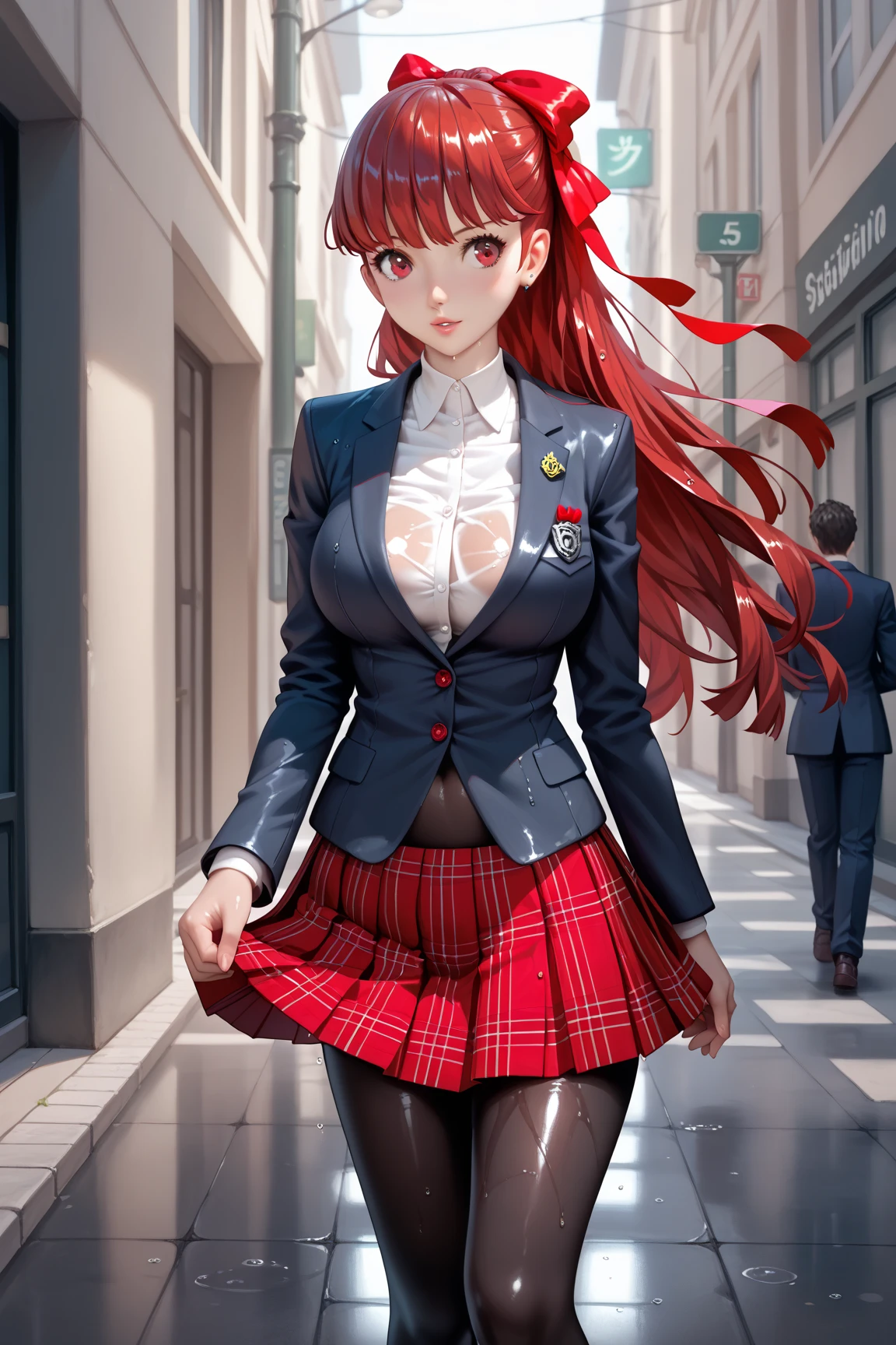 (masterpiece:1.2, highest quality), (realistic, photorealistic:1.4), beautiful illustrations, (natural side lighting, movie lighting), Depth of written boundary,
looking at the viewer,Front view,school girl, suit、Jacket、perfect face, Cute symmetrical face, shiny skin,
pink hair、Big eyes, droopy eyes, long eyelashes chest), thin, beautiful thighs、Tall beautiful hair, beautiful face, fine and beautiful eyes, beautiful clavicle, beautiful body, beautiful breasts, beautiful thighs, beautiful feet, beautiful fingers,
((fine fabric texture)),
(beautiful scenery), (school background), Are standing, (smile),