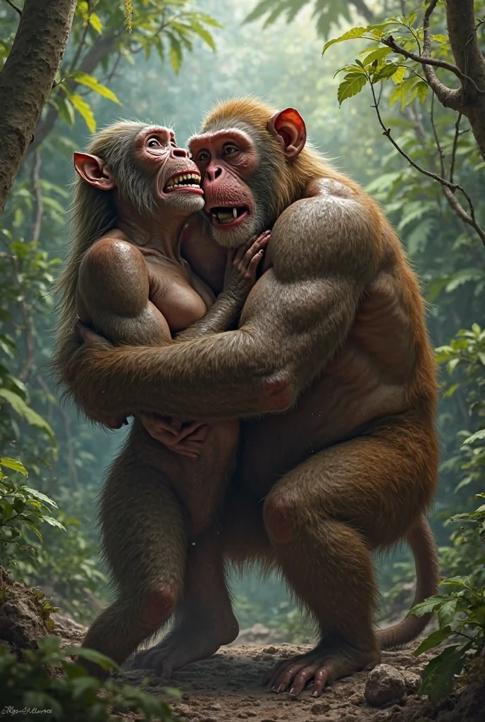 A (((tween holding a monkey and a monkey in her arms,))) Nami from one piece. Wearing micro skirt. ((And her get hugs with Lewd monkey groping her in jungle)).(realistic arts), intricate, (monkey craves her carnally), nipslip, puffy nip, ((monkey grabbing breasts))