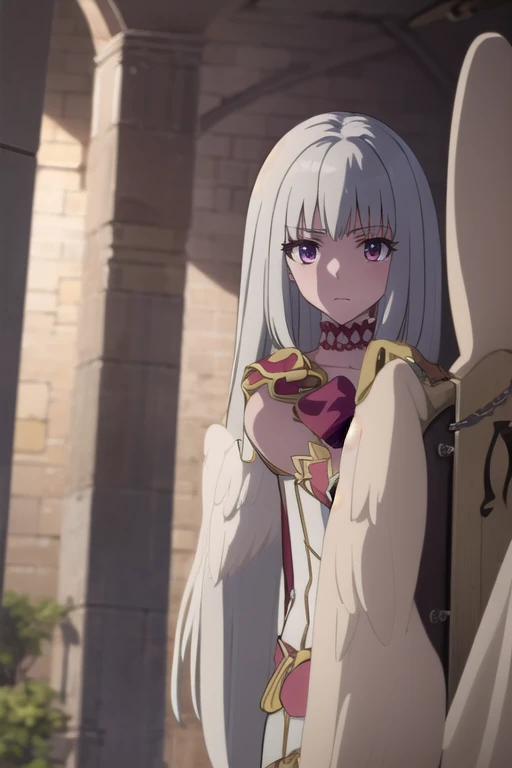 Emilia re:zero, purple eyes, Emilia, crown braid, x hair ornament, flower hair ornament, white hair, long hair, medium breasts, anime girl with bunny ears and green shorts standing in front of a stream, portrait knights of zodiac girl, anime lush john 8k woods, scales covering her chest, official art, cushart krenz key art feminine, smooth anime cg art, anime visual of a young woman, portrait of a female anime hero, painted in anime painter studio, the goddess artemis smirking