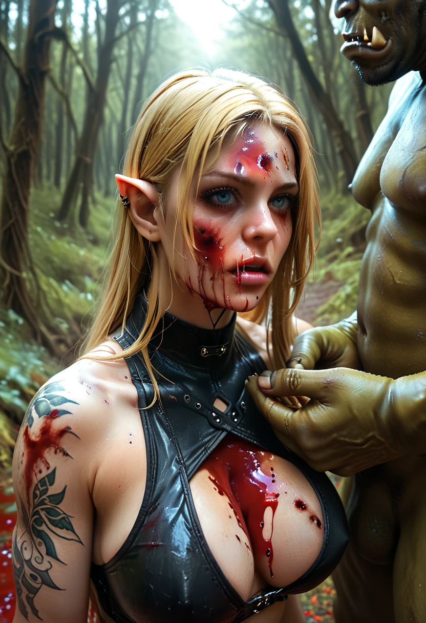 Elf princess, rough oral rape, zombie armageddon, urine on her face
