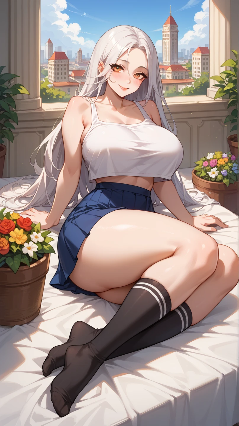 (masterpiece, Highest quality:1.2), alone, 1人のgirl, 幼いchildのゴールドシップ, Completely naked、Horse tail,、grassland、Nature、blush、(Huge breasts:1.4)、girl、Kindergarteners、、6 years old、、の小さな体、From the side、smile、peace sign、Open your legs、Spread your legs、Lace Underwear、Flashy underwear、Lace bra、Adult Underwear、See-through underwear、Thick white love juice、Drip a large amount of love juice、orgasm、Knee Up