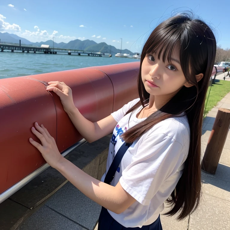 summer、On the way to school、(upper body shot)
