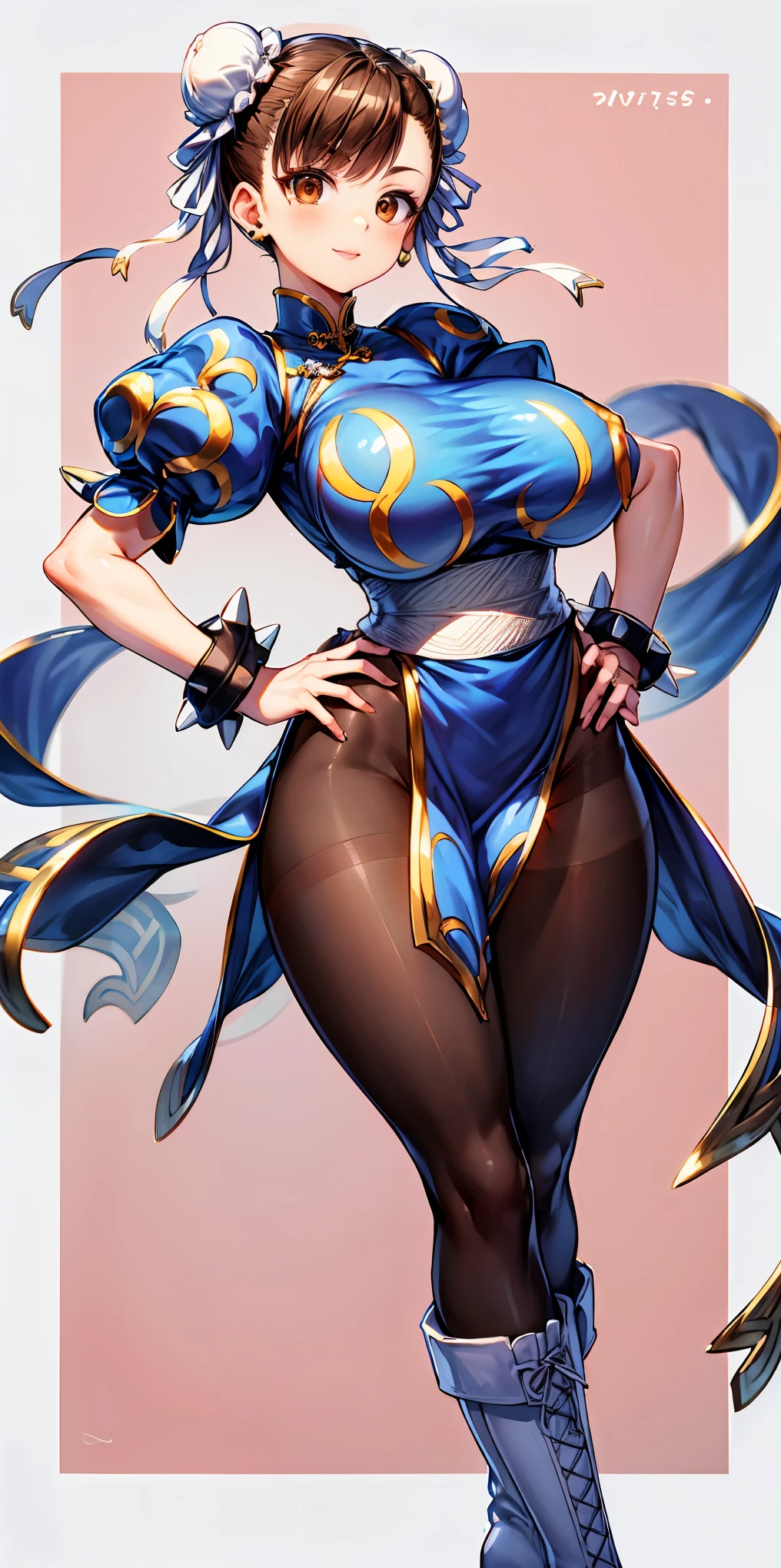 street fighter smiling chun li, showing armpits and pussy, half naked, full body.