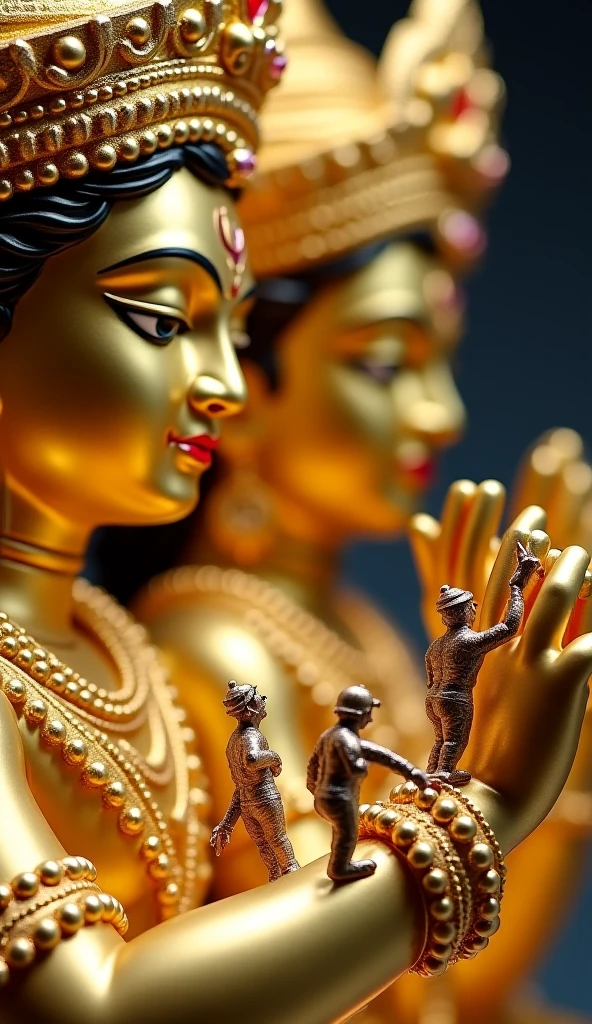I want a sculpture of feminine woman sensor philosophers without clothes, all naked, stoic with ,The image should focus on philosophers sculpture of a in the style of ancient Greece that philosophy philosophers plain white background black and white gold chain glasses, several gold coins scattered on the floor,