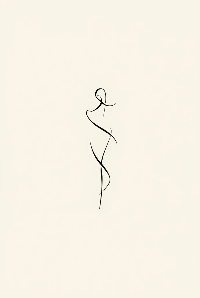 singlelineart style, black and white, drawing of the silhouette of a naked woman