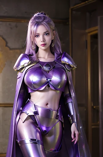 <lora:koreanDollLikeness_v15:0.5>, <lora:InquisitorClaireV2:0.6>, InquisitorClaire, InquisitorClaire\(half armor\), 8k, (masterpiece), (best quality), ultra high res, extreme_detail, (photorealistic:1.4), realistic, nsfw, 1 girl, solo, lips, braid, ((purple hair)), earrings, jewelry, blue eyes, armor, shoulder armor, large shoulder armor, vambraces, huge breasts, nipples, pussy, ((night)), depth of field,  ((castle background)),upper body,