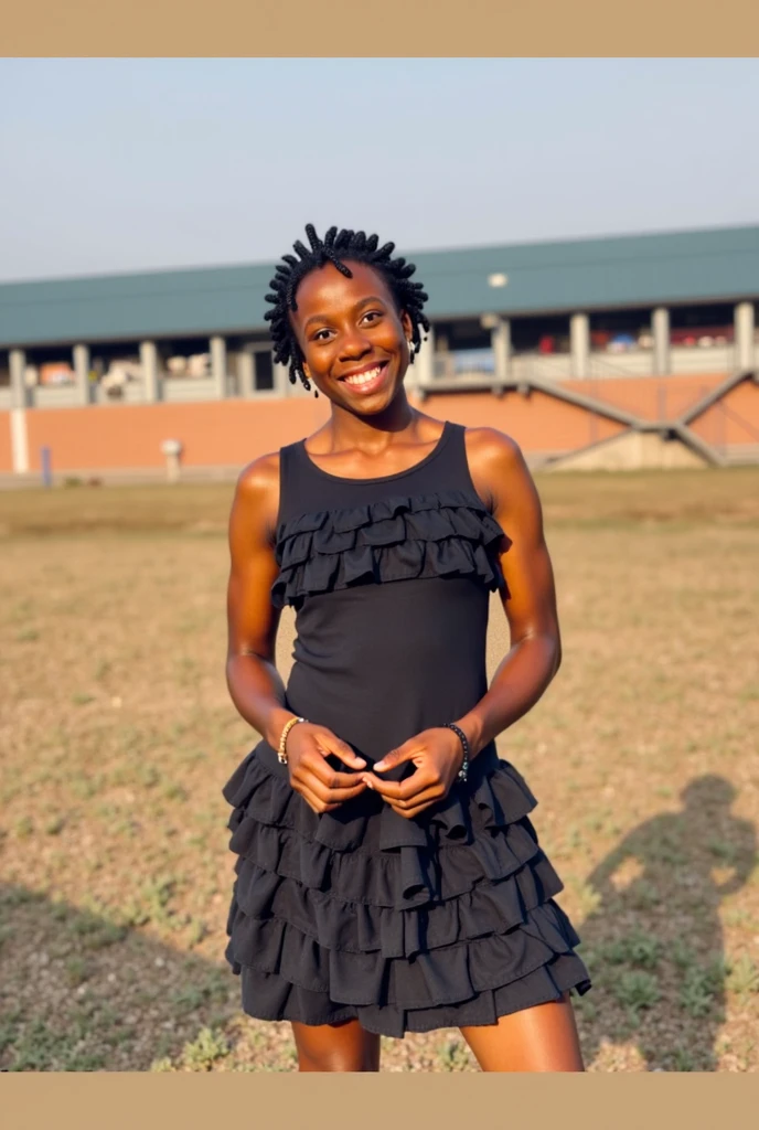 19 years old Zambia girl short black dress