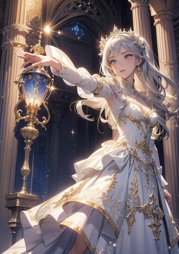 masterpiece, best quality, extremely detailed CG unity 8k wallpaper, Award winning. The scene of receiving a gold trophy. smile, bokeh photography, (soft focus):1.2, out-of-focus highlights, dreamy ambiance, glowing circles, mesmerizing depth