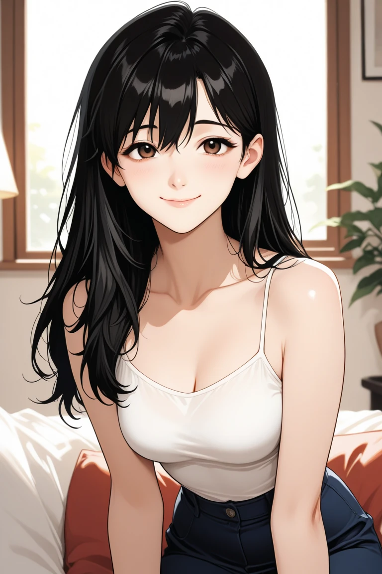 18 year old girl who looks good with nice breasts and light and dark hair in underwear