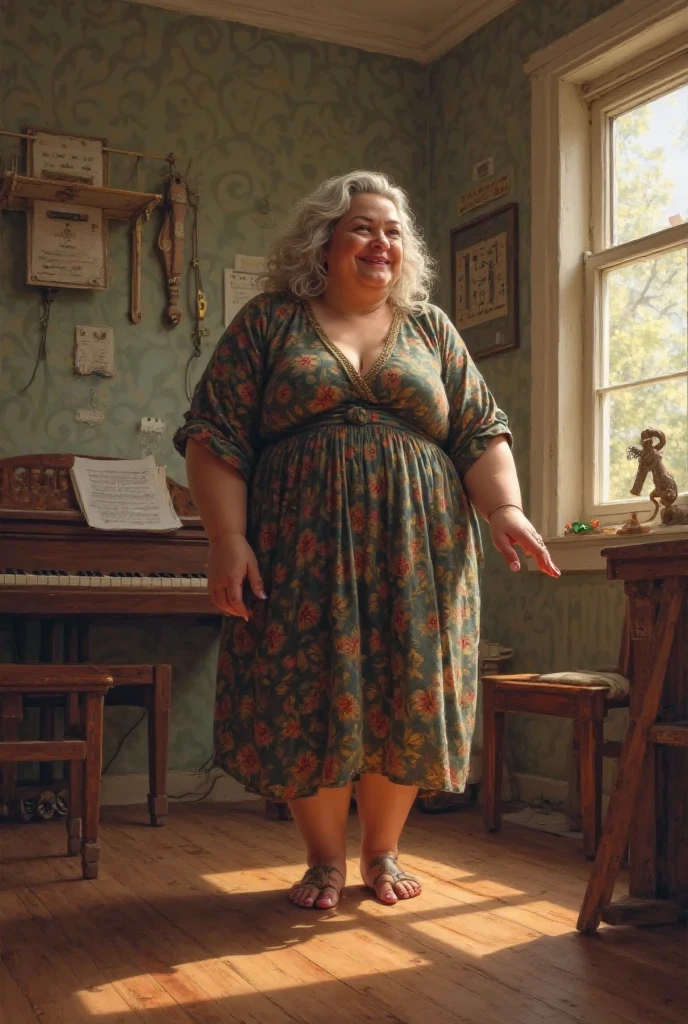 Indonesian girl aged 40, wearing green factory clothes, with big breasts, only wearing a slapstick, expressive expression, sitting on the sofa.