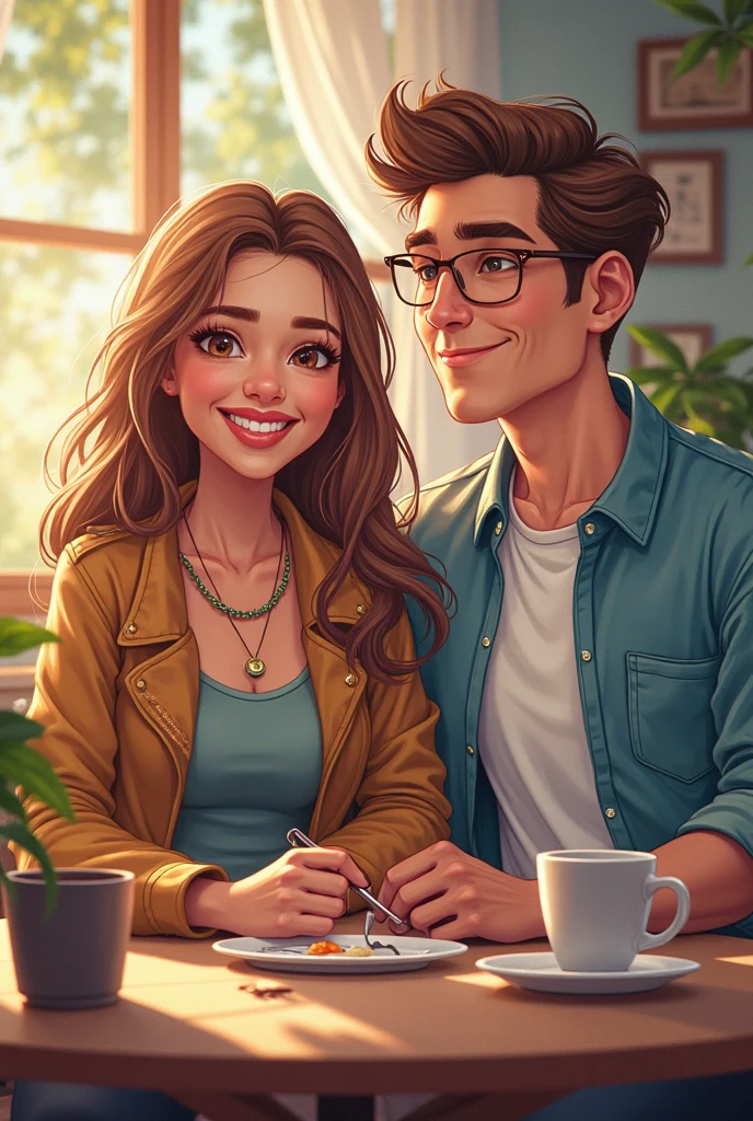 there is a man and woman posing for a picture together, photorealistic!!!!!!! art style, imvu, realism artstyle, charli bowater and artgeem, handsome face and beautiful face, inspired by Glòria Muñoz, inspired by John Luke, handsome stunning realistic, lovely couple, detailed and realistic faces, [ digital art ]!!, realistic picture