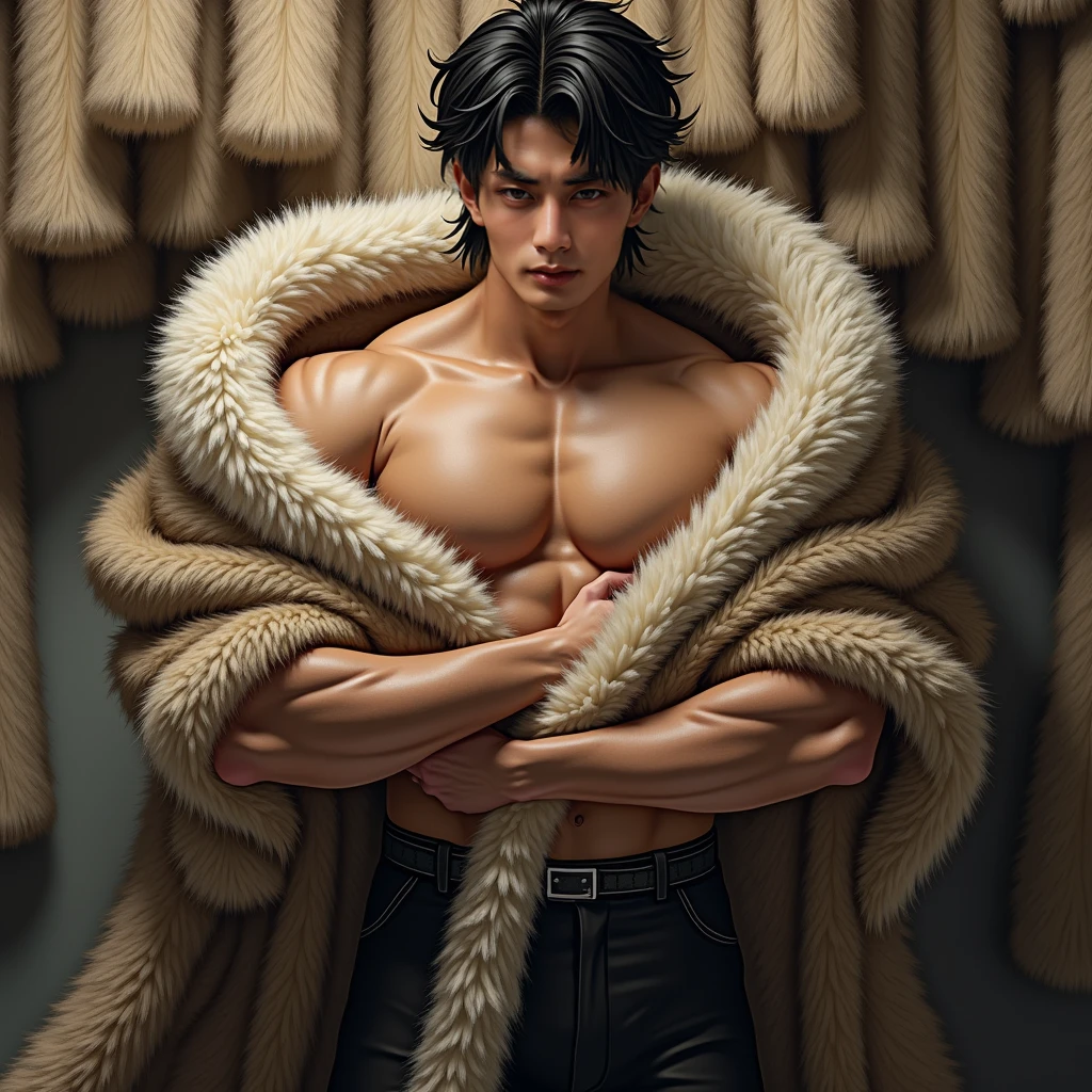 1人のmaleの子,(( erection、Sitting with legs apart、)), naked, alone, , , (Highest quality, Super detailed, Best illustrations, master, High resolution, Professional artwork, Famous works of art), realistic paint, (Insane Detailsな目, Green glowing eyes), White fur, detailed realistic painting, male, detailed White fur, Azriel, Portraiture, Fine hand, Shaded, Four fingers, Insane Details, I'm looking forward to, comics, cute, Full Height