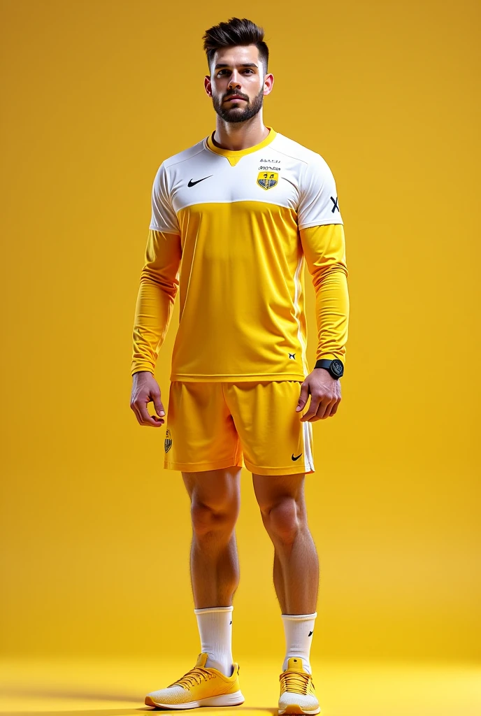 Futsal Uniform Colors: offwhite, black and gold