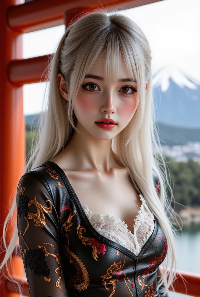 Divide Ratio : 1,1,1 Base Ratio: ((portrait)),(Highest resolution),(the most absurd quality),(masterpiece),(sharp focus),(最high quality),(photorealistic),(hyper realistic),beauty (mixed girl)(madison ivy:0.5)(jessica alba:0.2)(Ariana Grande:0.2) in of a ((girl 18-year-old)) ),fashion supermodel,(best high quality real texture skin),((ebony skin female)),(best quality texture hair),BREAK,((short blonde hair ((slicked to the side)) extremely detailed:1.3)),((outside,an orchard of blooming cherry trees)),(best high quality),((soft neon lighting on the face and body)),(perfect proportions),(anatomically correct),(perfect female body),(firm normal full breasts),slim face,beautiful cheekbones,((slim,swell-muscled body)),(Super beautiful face),(realistic face),(highly detailed face),(ultra detailed eyes), finely detailed face,finely quality eyes,(tired and sleepy and satisfied:0.0),(close up of a woman's eye with a digital rendering),realistic eyes,perfect round eyes,finely detailed pupils,(brown_eyes:1.28),BREAK,detailed lips,pink_makeup, long_blue_eyeliner, (red_lipstick:1.2),perfect dark_eyeshadows, there a close up of a woman's, (super detailed makeup on eyes), iridescent eyes, with professional makeup, vibrant eyes, (Detailed nose:1.2),BREAK,((super extravagant ((cut kimono cute)) wear)),BREAK,/(random u%u top:1.13),/exquisite balance of shadows,perfect composition,((upper body shot)),((look at the viewer)), Hasselblad, 50mm f/2.2