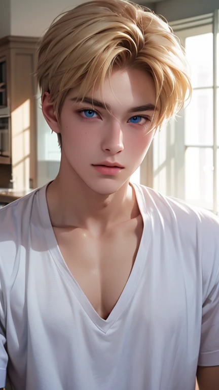 Park Jimin, blonde hair, slanted eyes, violet-colored eyes, pale skin