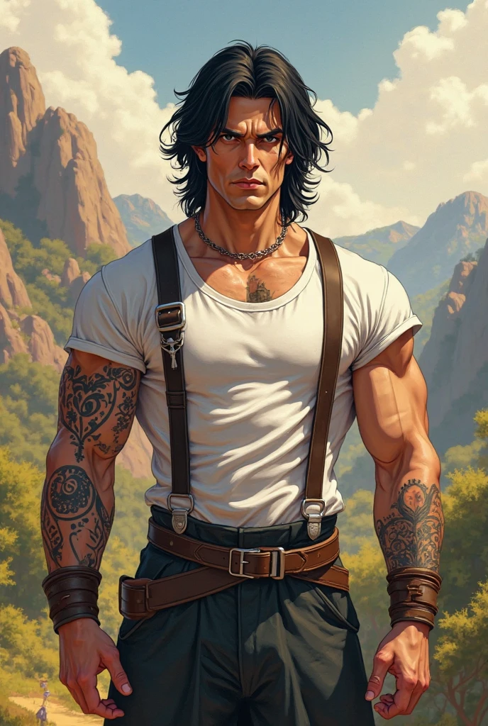A handsome young realistic gypsy man