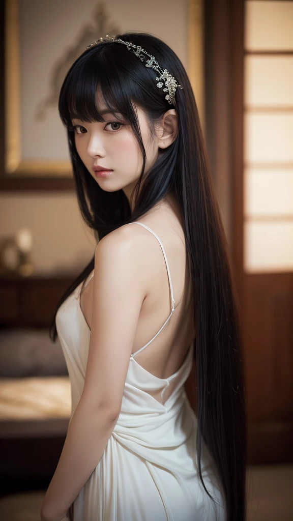 (1 Woman upper body shot) ((Sitting on bed, facing the viewer, Show as much of your back and hair as possible:1.8)) (Reaches up to the kneeVery long hair highest quality Highest detail Reaches up to the knee、Very long hair that lasts forever:1.3 Flowing Hair 私ncredibly straight hair Very shiny そして thick hair Flowing Hair on both ends My hair is blowing in the strong wind long hair up to the knees:1.2 long hair up to the knees:1.2 Thick and shiny hair Very free hair Abnormally long hair!!!!! Beautiful silky hair Beautiful and shiny hair Beautiful and shiny hair Beautiful silky hair Hair that grows to the knees Very very, Very long hair!!!!! Very very, Very long hair!!!!!) (highest quality The best ultra-fine Reaches up to the knee Get used to it Very long hair that lasts forever Flowing Hair Her hair is gently permed Very shiny そして thick hair Flowing Hair on both ends long hair up to the knees:1.2 long hair up to the knees:1.2 Thick and shiny hair Very free hair Abnormally long hair!!!!! Beautiful silky hair Super long hair down to the knees Beautiful and shiny hair Beautiful and shiny hair Beautiful silky hair Hair that grows to the knees Very very, Very long hair!!!!! Very very, Very long hair!!!!!) (Her bangs are perfect.:1.3) (Pure white wall background:1.8 Pure White Sofa) (Japan's most sexy and beautiful 24-year-old beauty model) (She looks at the viewer with a very seductive expression...) ((highest quality)), ((masterpiece)), (Familiar) (Get used to it) Perfect Face (Her skin is a typical Japanese skin color.. And very detailed) (Big Breasts:1.3) (She is wearing a shiny white camisole.) (She has a beautiful face and a typical Japanese figure...., Narrow eyes) (She has perfect 美しい and sexy makeup and face Lipstick is light red A solid eyeliner) ((Rich 1.4)) (Extremely detailed 8K) (Ultra-fine skin texture 1.4) (Actual, Vibrant:1.4), double eyelid Sharp focus:1.2、Beautiful woman:1.4 Dynamic Lighting (Genuine RAW photos taken by professional photographers) Professional Hair Shine. (She has a bright and cheerful face) (Her face is slim and dignified.., length, Narrow eyes..々Nice face) (Her hair color is light brown) (Very sexy look) (Pink bed and a pink couch, brightly lit pink room, Romantic Theme, heaven pink, ピンク and red color scheme, Candyland style house, Red Room, Pink and red colors, Pink color scheme, ピンク and red color style, Bedroom, (Pink colors), Pink zen style Cute room)
