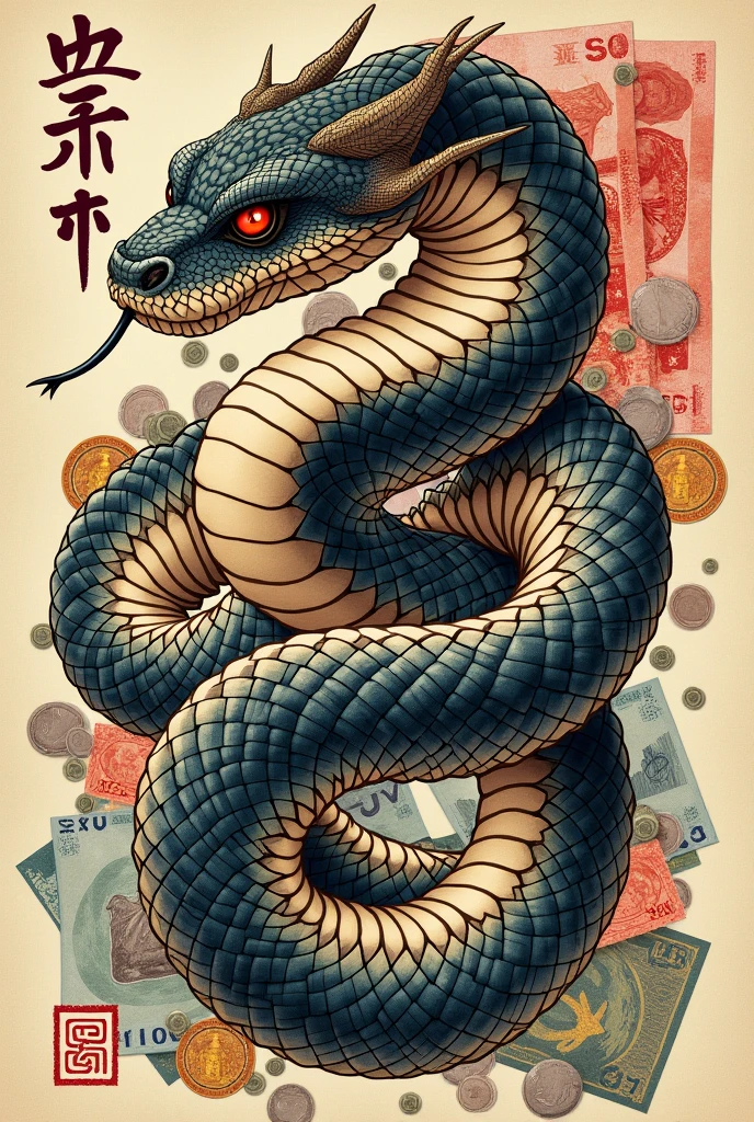 A loan shark snake talking (pass the money)