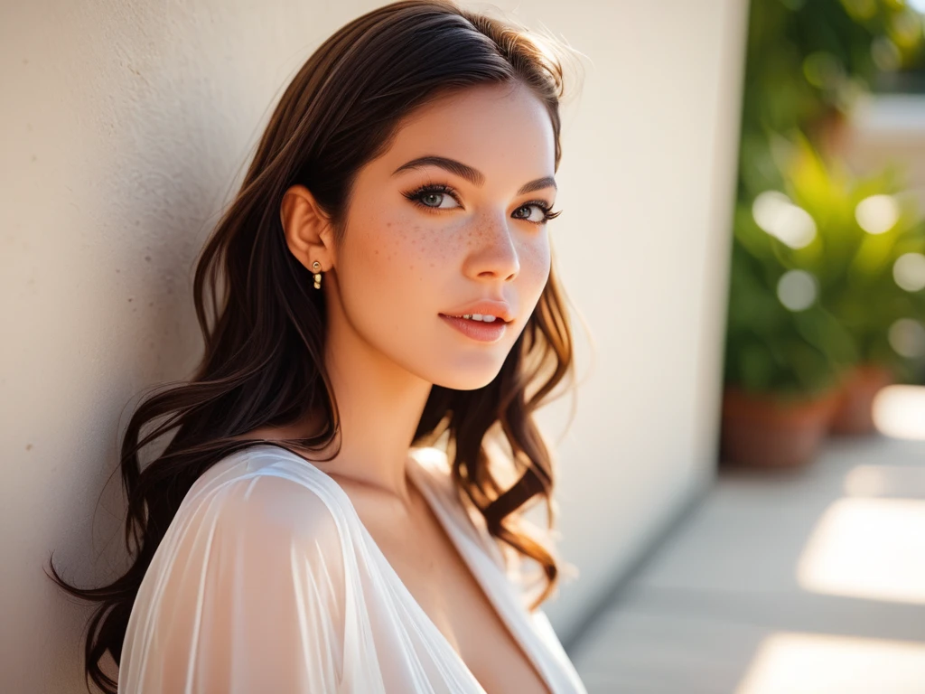 Photographie 4K, amateur photo posted on ,beautiful Female ,gown , restore