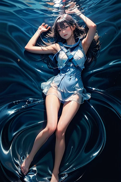 8K,RAW Photos,Highest quality,masterpiece,reality,reality的,woman,Android,cyborg,cyber-,20-year-old,Glamour,Long legs,Electronic device skeleton,((see through body)),(Glassの皮膚),(transparentな体内に電子システムが見える),(Seven Colorsに光る血管網),Connection line,Glowing wires are connected all over the body,Wet body,Grey long hair,Wet Hair,Messy Hair,double eyelid,Glowing LED lamp,Advanced AI, Seamless integration of organic and mechanical elements,transparent,white,Seven Colors,element,Glass,Big Bubbles,future,Glamour,Large Breasts,Live Action,(((under water))),