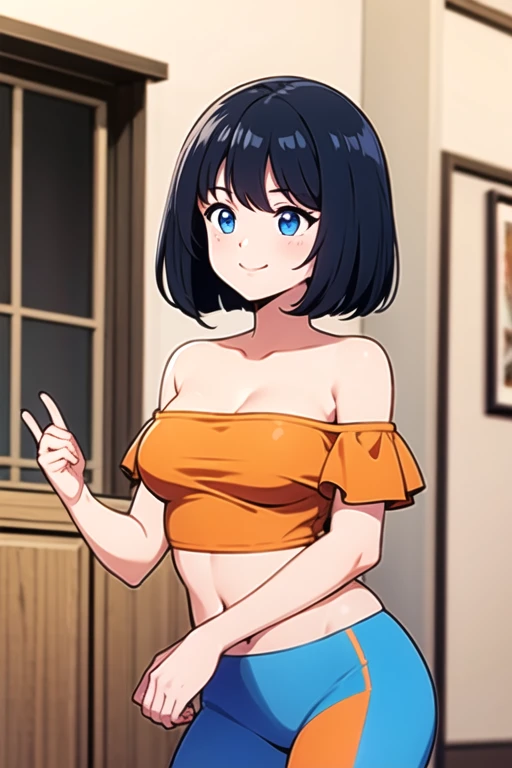 sweater,bare back,,bottomless,Blushing,bare breast,bare shoulder,三つ編み,