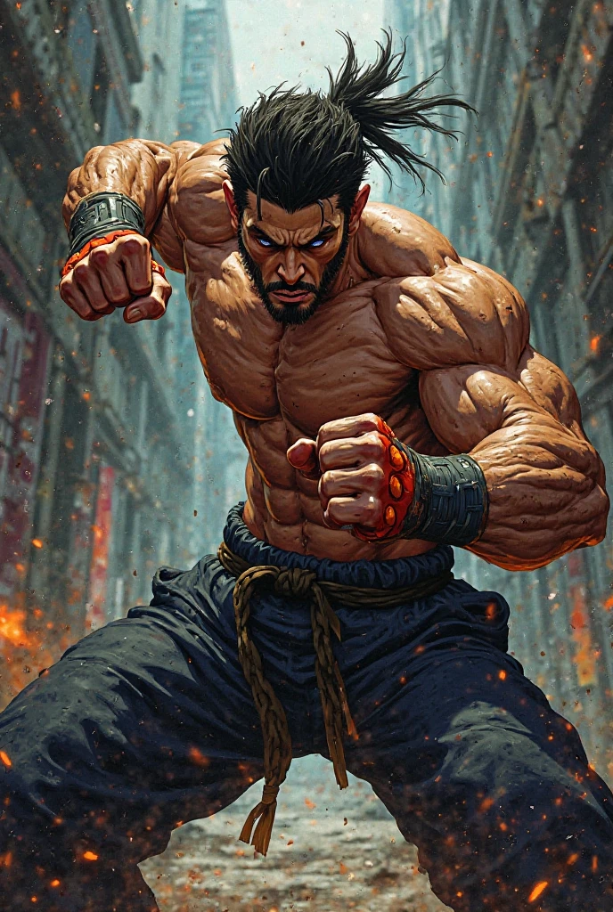 Nome do Personagem: Raijin, the God of Thunder
Superhuman Characteristics:
Raijin is a character who transcends human limits in terms of strength and physical abilities, and is known as the God of Thunder due to his powerful nature:
Imposing physique: Raijin possui uma estatura alta e imponente, with extremely defined muscles and a body structure that looks carved out of marble.
Lightning Speed: His speed is truly superhuman. Raijin is able to move faster than the human eye can keep up, becoming a blur on the battlefield.
Monstrous Strength: He is known for his unparalleled strength, able to lift huge objects with ease and defeat powerful opponents with devastating blows.
Unbreakable Resistance: Raijin's resistance is legendary. Ele pode suportar ataques que deixariam qualquer outro lutador inconsciente, Standing as if nothing had happened.
Unique Combat Techniques: Raijin is a master of unique combat techniques, including ancestral martial arts moves and destructive blows inspired by thunder energy.
Aura de Eletricidade: Durante o combate, His aura takes on an electric appearance, with sparks of electricity dancing around you. His punches and kicks are charged with electricity, tornando-os ainda mais poderosos.
Traje de Luta:
Raijin veste um traje de luta tradicional, composto por uma faixa preta, fighting pants and a headband. Its simple and elegant look contrasts with its incredible strength.
Raijin, the god of thunder, is an unstoppable force in the world of "Baki". His superhuman abilities and electric aura make him a fearsome opponent, And he is often challenged by other fighters looking to test their own limits against such a formidable opponent.