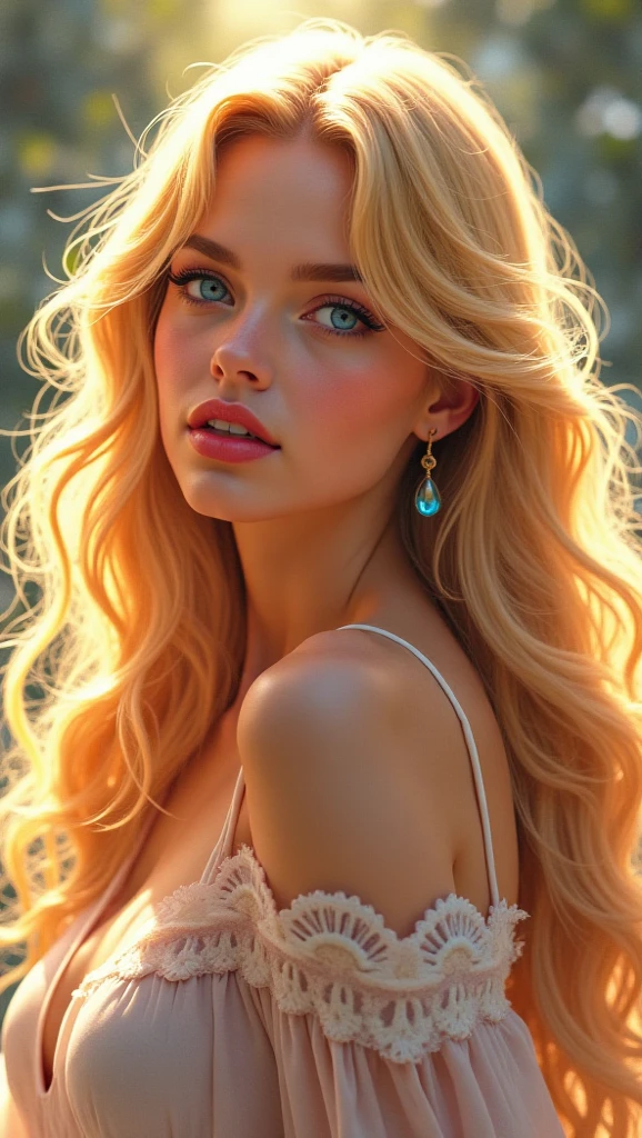 (finely detailed beautiful eyes and detailed face,masterpiece sidelighting,masterpiece,best quality,detailed,high resolution illustration),, (1 depraved girl,whole body,sundress,lustrous skin,looking down,looking at viewer),, (yellow hair,blue eyes,ribbon, sheer clothes, black panties), (clothed_underbust:1.2),underboob
