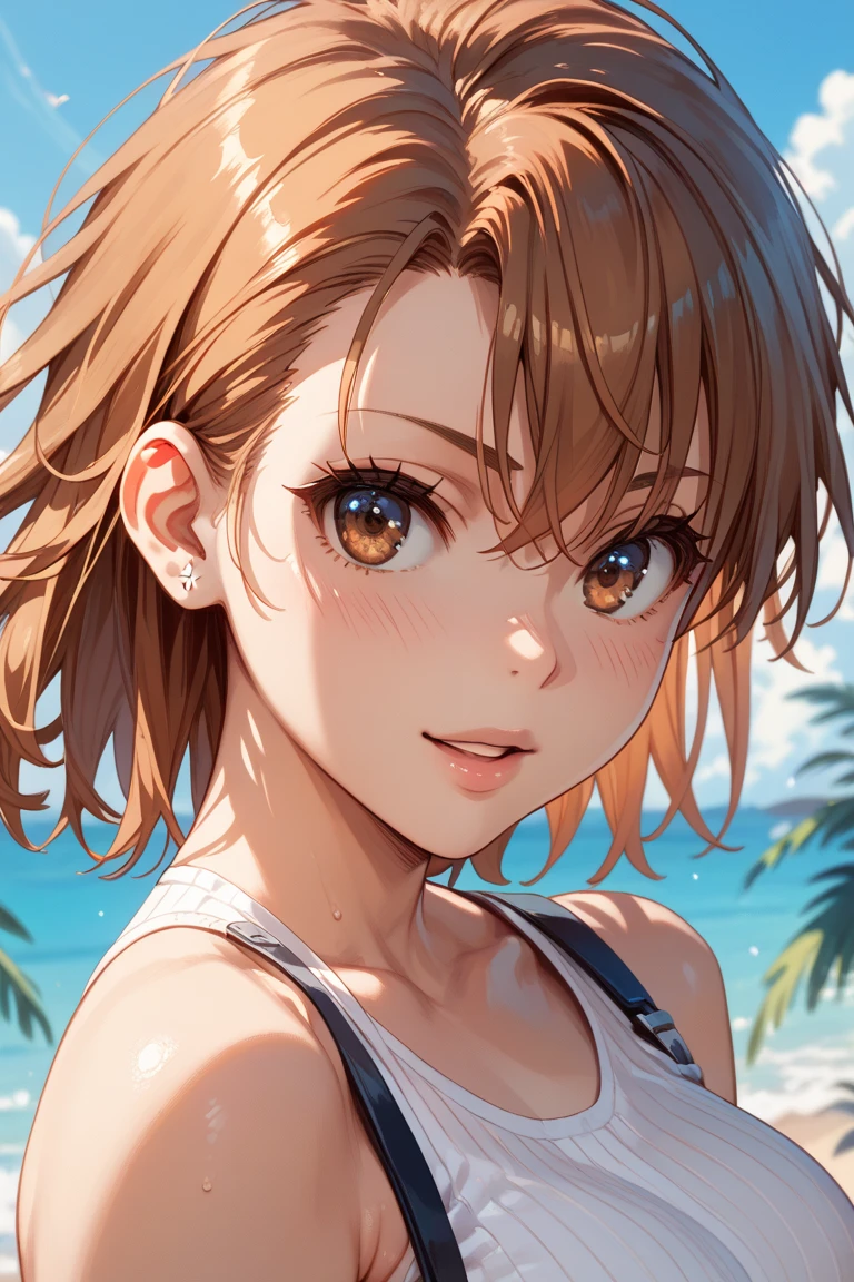 {{{{{torn clothed}}}}}, {{{{torn bikini}}}}},{{{{{cut strap}}}}}, {{nsfw}},(masterpiece, best quality),illustration, hd, {{{{{naked}}}}} , {{{{{small breast}}}}}, Michishio, hidden hands, angry,