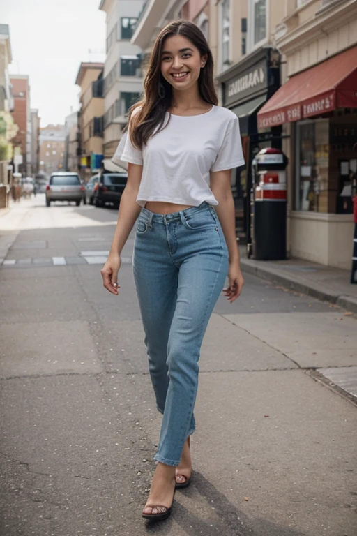 young girl in jeans