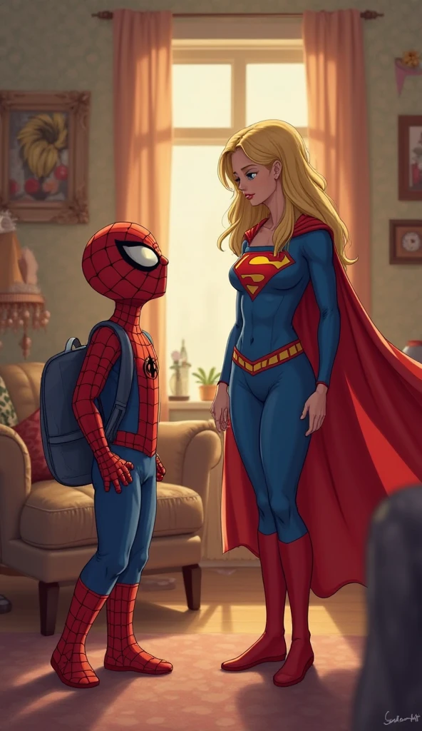 Superkid training at gym with superwoman