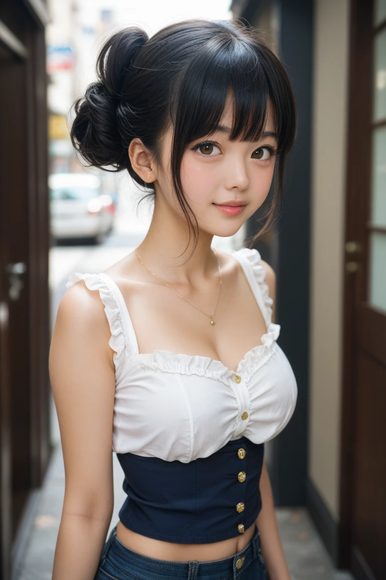(table top:1.4、highest quality:1.4、best image quality:1.4、A beautiful adult woman with a charming smile:1.4、beautiful teeth、lip gloss、brunette short bob hair、Shiny and lustrous hair、光沢のあるbangsを持っている:1.4、bangs:1.4、short and shiny hair with long hair,,、long neck:1.4、show me your ears、tall supermodel、supermodel with broad shoulders、{Huge|big|Hugeな|mega} chest, Beautiful chest have cleavage)、(cute high school girl、off-shoulder white see-through shirt、Short plaid see-through pleated skirt、28 years old)、She is a very cute and attractive woman、perfect anatomy、