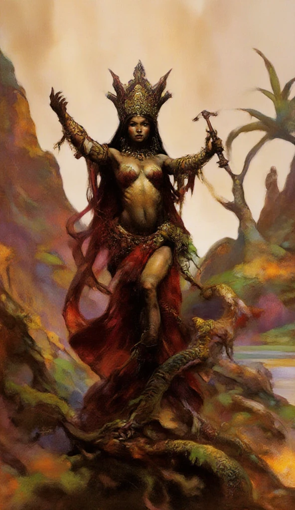 The ritual of The Queen of the Damned nude exposed intricate, goddess of the moon, fertility, sexuality and war, Depressed Side of Humanity, by Alberto Seveso, Luis Royo and HR Giger, artstation, Dark, and highly detailed digital painting of a group of necromancers summoning a powerful undead creature, with a greenish glow and occult symbols in the background in the style of art by zdislav beksinski and wayne barlowe, the image should have a sharp focus, Intricate details, and be trending on artstation.