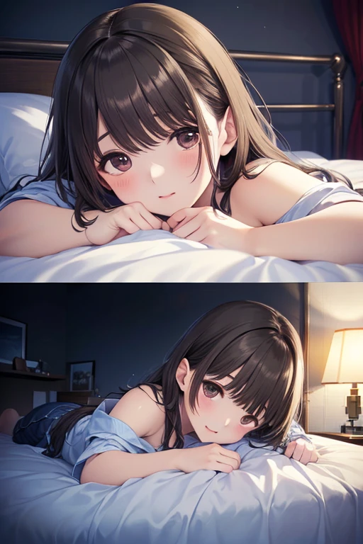 they are laying in bed together and smiling for the camera, lovers melting into bed, couple on bed, laying down with wrists together, he holds her while she sleeps, laying in bed, very perfect position, laying on a bed, while posing in the same bed, sleeping, intertwined full body view, resting, cuddling, legs intertwined