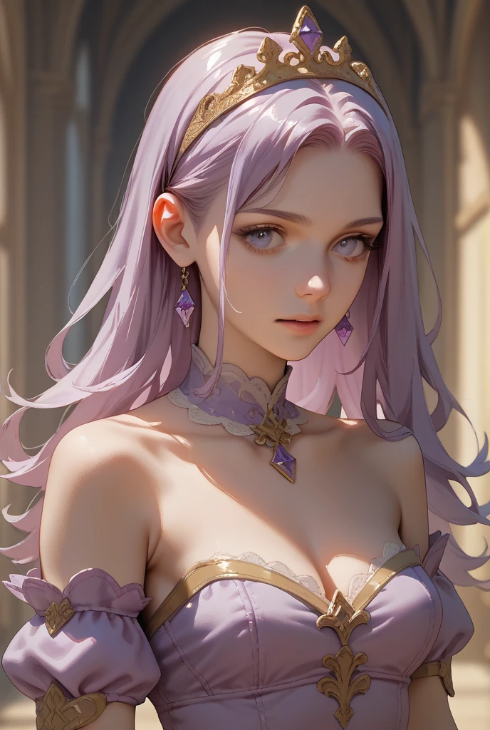 a woman in a flowing white dress, with flowing white hair, stands next to a horse sculpture bathed in soft purple lighting. The sculpture has a frosted glass texture. This scene is styled as a flat design poster art with ethereal lighting and a touch of #vfxfriday. Inspired by the works of wlop, labcore, and Andrzej Sykut, this detailoriented piece captures a captivating atmosphere,textured skin,best quality,purple hair,Highly detailed, ultra-detailed, insanely detailed, 4D octane rendering, 8k resolution,Shot in a 3:4 aspect ratio, aperture set at f/2, shutter speed at 1/750 --auto --s2