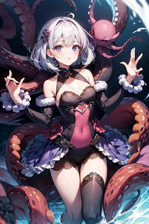 (masterpiece,ultra-detailed,best quality,8K,CG,realistic,illustration:1.2),(perfect-composition,detailed beautiful face,Clean skin,photographical skin,shiny skin,shiny hair, photographical hair,ultra detailed eyes,shaved,kawaii,uncensored:1.1),<lora:add_detail:1.8>, (petite girl:1.4) , <lora:burashijounoshokushu_v21:0.8> tentrub,tentacles,(tentacles between the crotches:1.2)restrained,pussy juice,(gasp,smile,blush,sweat:1.2),(leotard:1.1)