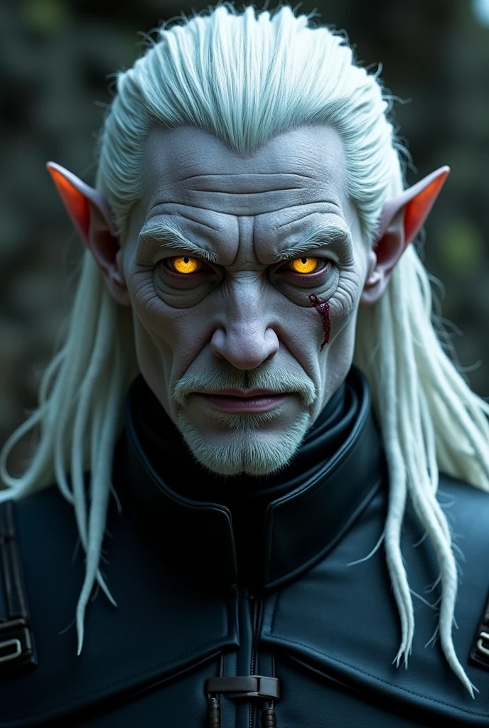 a tall man with long white hair, tentacles coming out of him, grotesque and unsettling, detailed facial features, hyperrealistic, 8k, highly detailed, cinematic lighting, dramatic shadows, muted color palette, fantasy style