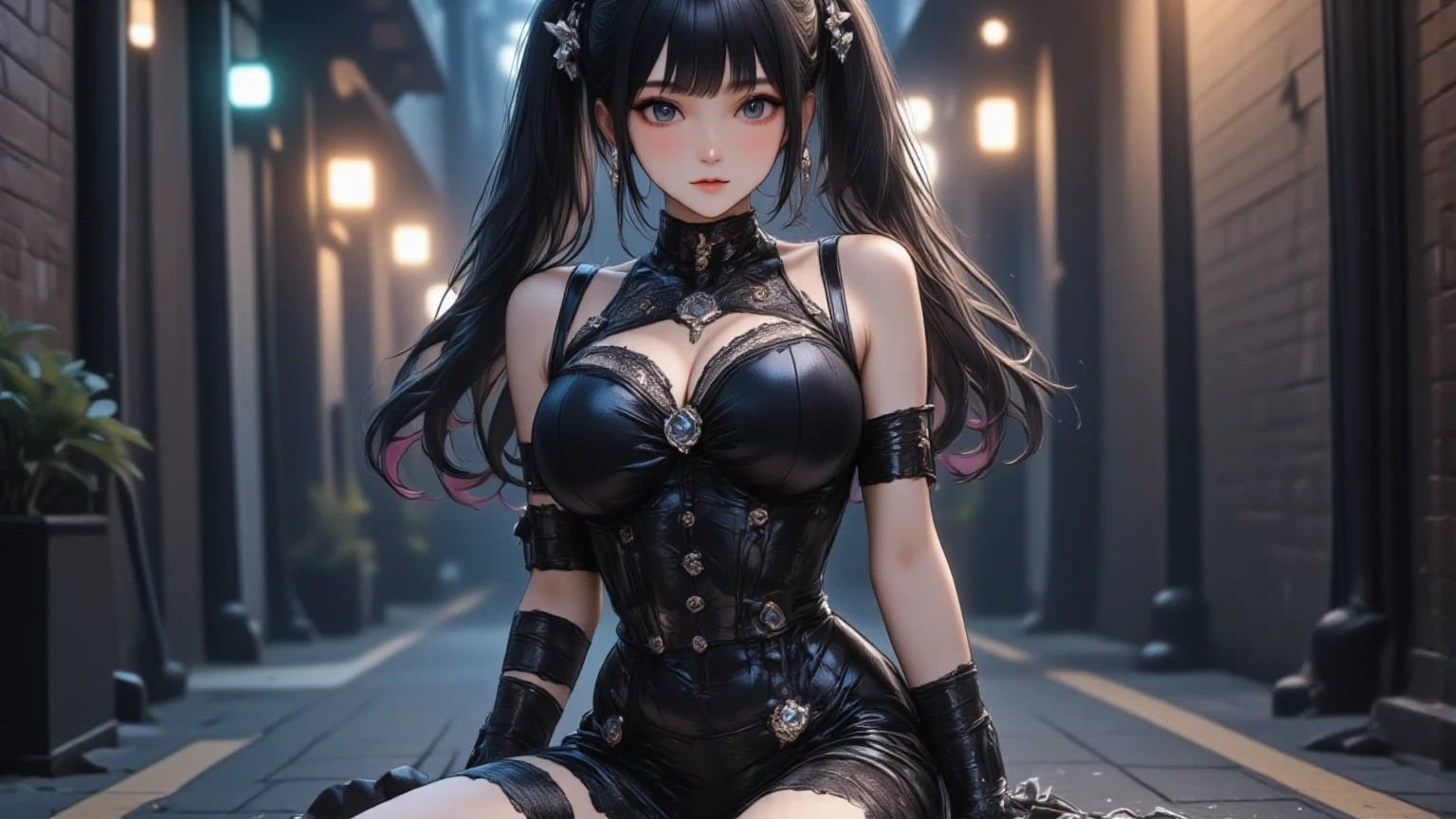 (((Perfect goth Face)))((cowboy shot)), (((masterpiece))), (((best quality))), ((ultra-detailed)), (highly detailed CG photography ), ((an extremely delicate and beautiful)),, cinematic light,(((1mechanical woman ))),solo,curvy figure, ((big hips)), ((upper torso hanging by wires)), thick blonde hair, curvy woman in a cow print latex suit, skin tight zerofit , ((huge breasts)) , wearing cow ears, dairy farm, 32k, best quality, masterpiece:1.2), 1 girl, 3d, perfect breasts, thick lips, realistic, shirt, solo, stomach, beautiful delicate face, highly detailed beautiful delicate smoky eyes ((Hanging by wires and tubes)), (machine made joints:1.2),((mechanical limbs)),(blood vessels connected to tubes), Italian RENAISSANCE PAINTING of extremely elegant,Promptmuse buxom, bunni-xxx, detailed smoky eyes, emo wench , rock star, black red hair ,leather bridal straps and suspenders tubes connected , Vantablack perfect composition, cinematic back lighting,art by Caravaggio - (mechanical vertebra attaching to back),((mechanical cervial attaching to neck)),(sitting),expressionless, (chest covered), (wires and cables attaching to neck:1.2),(wires and cables on head:1.2),(character focus),science fiction, extreme detailed, colorful, highest detailed, broomriding a concept akira motorcycle .,Gentiana
,(realistic, photo realistic:1) HDR, 32k, UHD, best quality, smooth skin, blue eyes, photography by Mario testino , f/11, 80mm --auto --s2