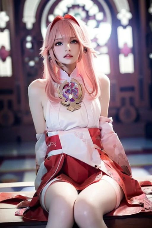 Girl with pink hair