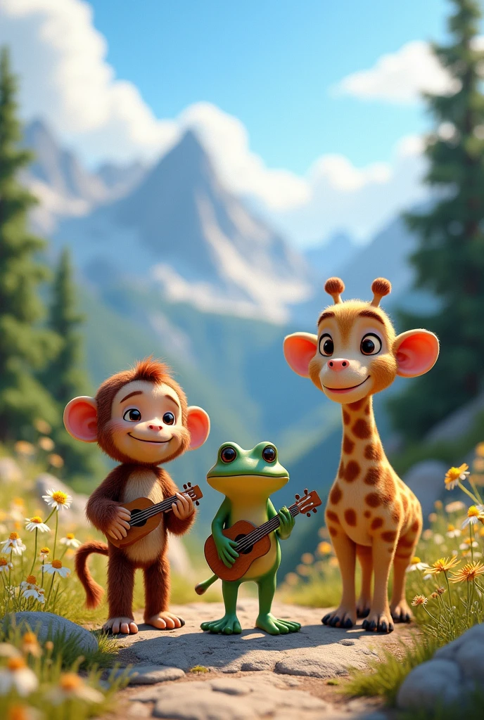 Tropical rainforest in the morning,Pixar movie style, best quality, Movie stills,