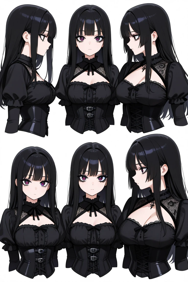 girl, gothic, fighter, kimetsu no yaiba, black hair, yellow eyes, dancer