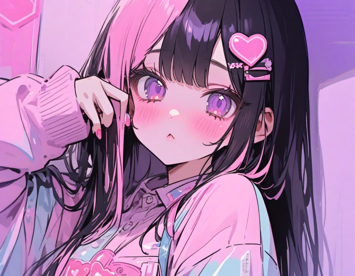 (child),(masterpiece,top quality),Pastel hoodie,(Checkered plaid skirt),Dark-haired,Two-tailed,Toy World