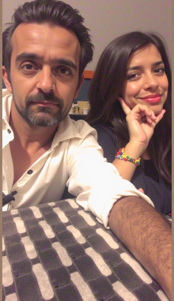 there is a man and woman hugging each other in a room, momma and papa, in egypt, ayanamikodon and irakli nadar, leaked image, with her long, leaked photo, from egypt, selfie photo, by Muggur, wpol and sarasti, , mongezi ncaphayi, actors, profile image, egypt