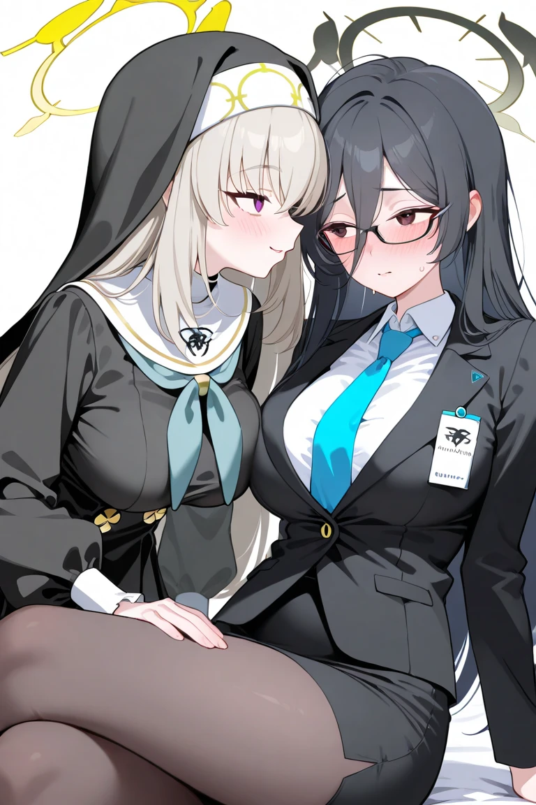 (3girls:1.5, Cheek to cheek, kiss penis, pov, hetero, ), (closeup), cum, blazer, ( blush spoken:1.4, ), gym background