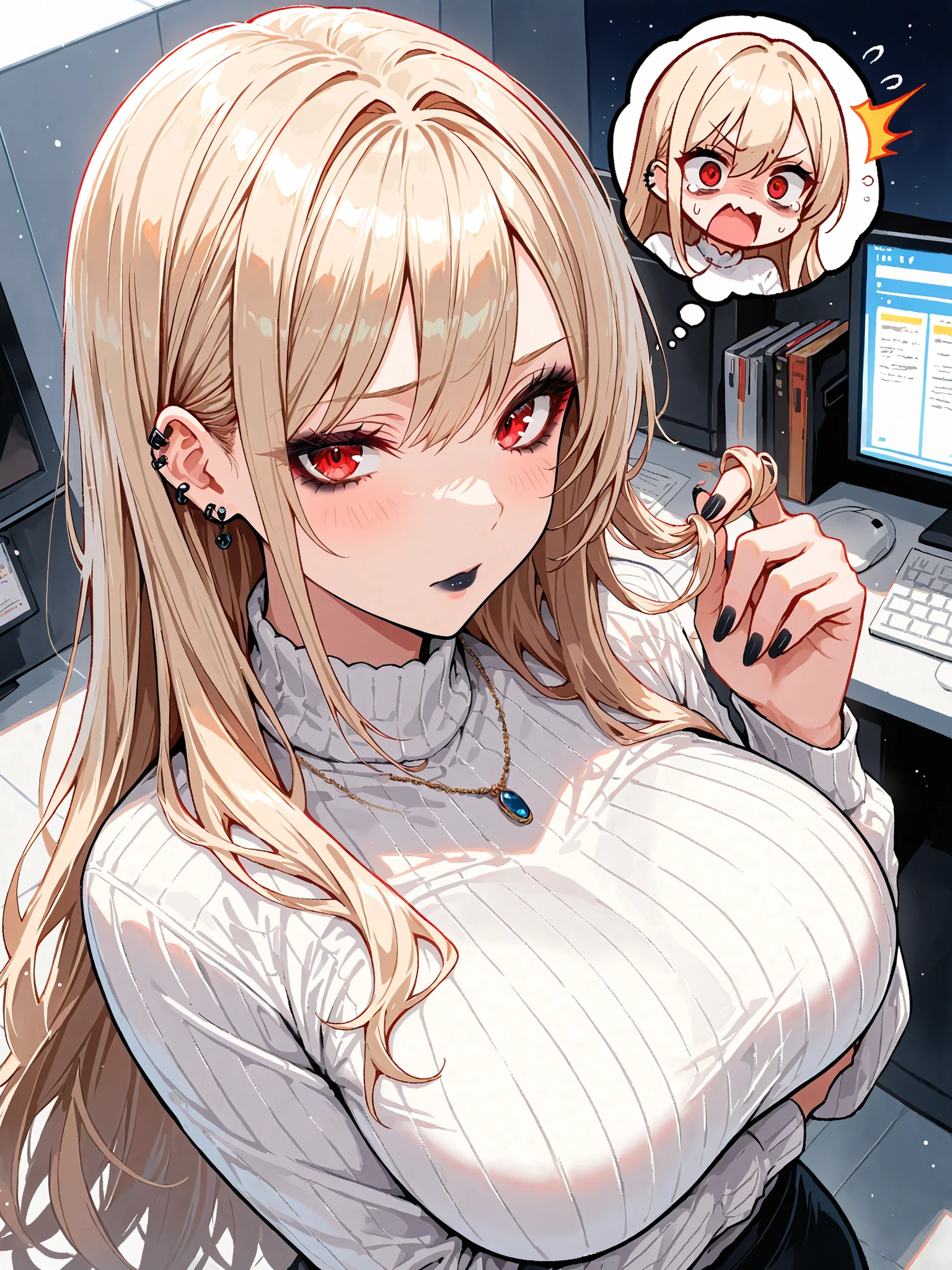 Masterpiece, highest quality, high resolution, solo, big breasts, indoors, misaligned bra, side tie thong, lying down, from above, open arms, angry, bed, disheveled underwear, heavy breathing, sexual expression