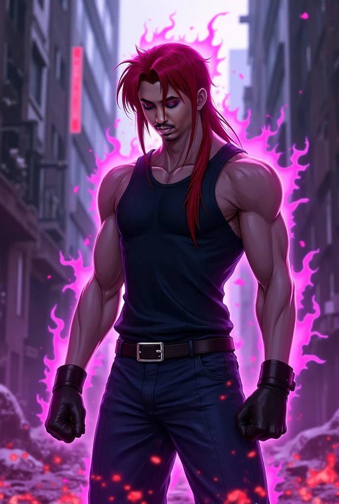 The werewolf with light purple hair is tied up with his upper body exposed,Standing,Panic,Exquisite,Athletic,Anthropomorphic,Human characteristics,High degree of animalization,Furry Station,Stand by the wall,Tied